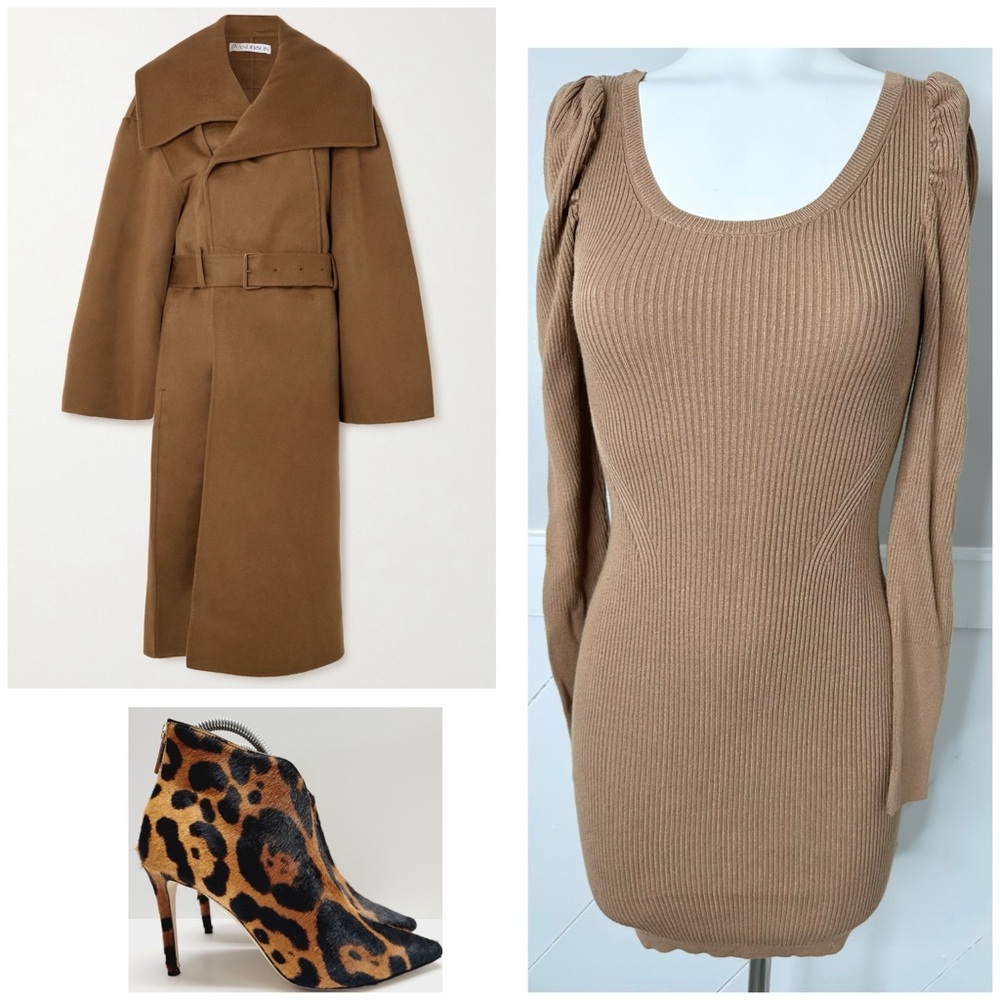 ABERCROMBIE FITCH BROWN KNITTED DRESS/ PRELOVED/ SMALL